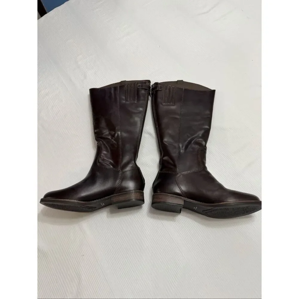 Matisse Women’s Brown Leather Yorker Wide Calf Riding Boots Size 6 New